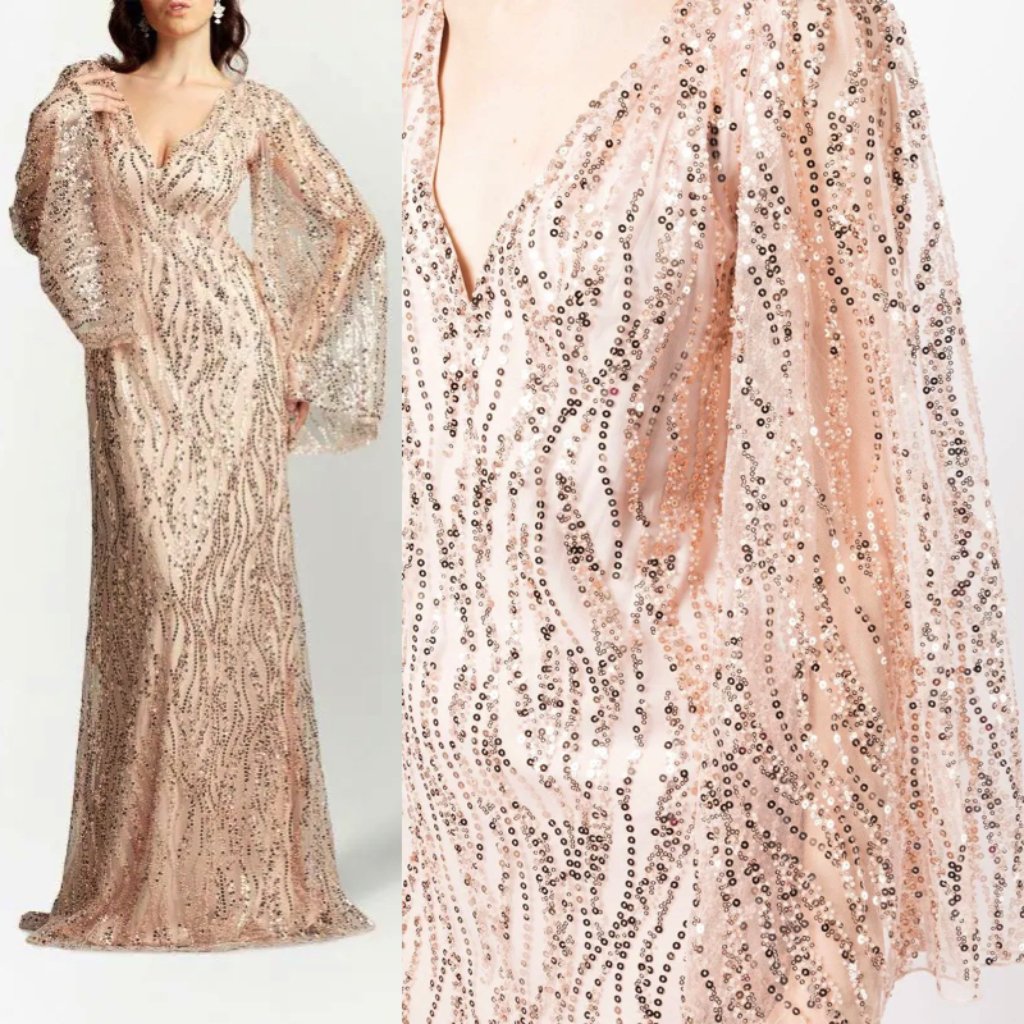 Nwt Tadashi Shoji Magnolia Embellished Tulle Gown Dress Antique Pink Size 2